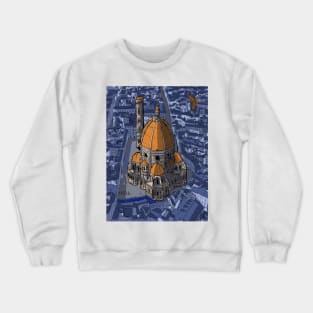 San Lorenzo Florence Italy Whimsical Illustration Crewneck Sweatshirt